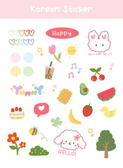 Korean Sticker. Cute Digital Sticker. Planner Sticker. Scrapbook Sticker