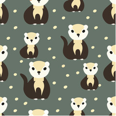 cute simple ferret pattern, cartoon, minimal, decorate blankets, carpets, for kids, theme print design
