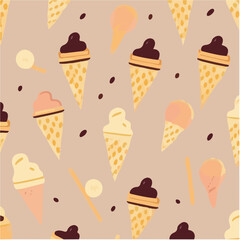 cute simple national ice cream day pattern, cartoon, minimal, decorate blankets, carpets, for kids, theme print design
