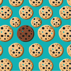 cute simple national chocolate chip cookie day pattern, cartoon, minimal, decorate blankets, carpets, for kids, theme print design
