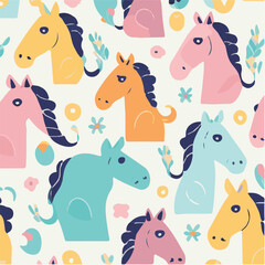 cute simple horse pattern, cartoon, minimal, decorate blankets, carpets, for kids, theme print design
