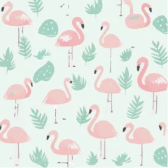 Foto auf Acrylglas Flamingo cute simple flamingo pattern, cartoon, minimal, decorate blankets, carpets, for kids, theme print design 