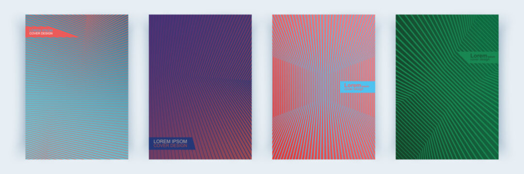 Covers design. Colorful halftone gradients. Abstract pattern background with linear texture. Eps10 vector.