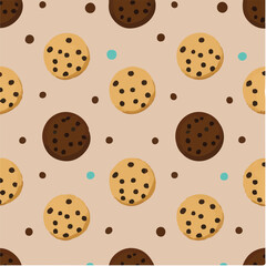 cute simple national chocolate chip cookie day pattern, cartoon, minimal, decorate blankets, carpets, for kids, theme print design
