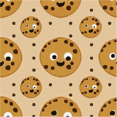cute simple national chocolate chip cookie day pattern, cartoon, minimal, decorate blankets, carpets, for kids, theme print design
