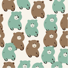 cute simple grizzly bear pattern, cartoon, minimal, decorate blankets, carpets, for kids, theme print design

