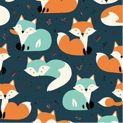 cute simple fox pattern, cartoon, minimal, decorate blankets, carpets, for kids, theme print design
