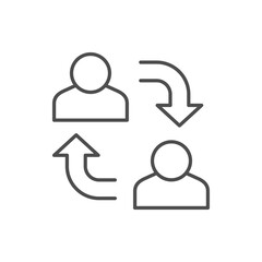 Person replacement line outline icon