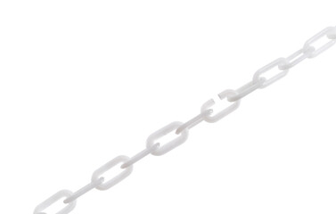 White plastic chain on white background