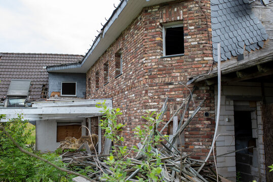 Abandoned village of Manheim near Open pit Hambach lignite mine