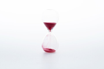 A hourglass on white background