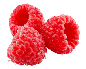 Raspberry isolated on white background, full depth of field