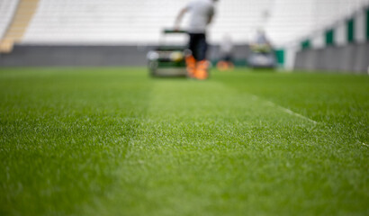 Green grass soccer field © mehmetcan