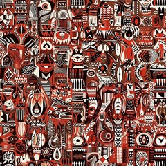 Ethnic african seamless ornament.. AI generated