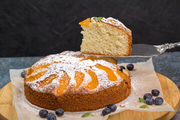 Apricot Pie. Powdered Sugar