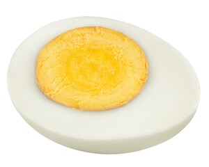 boiled Egg without shell, isolated on white background, full depth of field