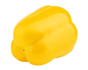 sweet yellow pepper, paprika, isolated on white background, full depth of field