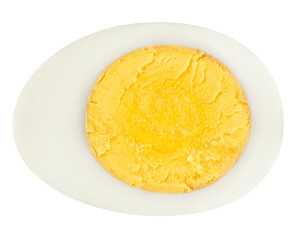 boiled Egg without shell, isolated on white background, full depth of field