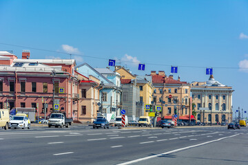 Fototapeta premium Historical embankment of Lieutenant Schmidt, Saint Petersburg,