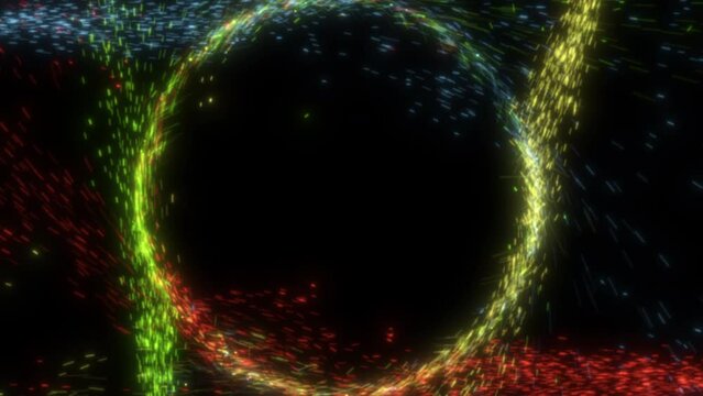 4 Glowing Particle Streams Combining to to Form Magic Portal