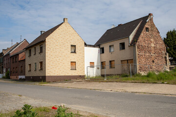 Fototapeta na wymiar Abandoned village of Manheim near Open pit Hambach lignite mine