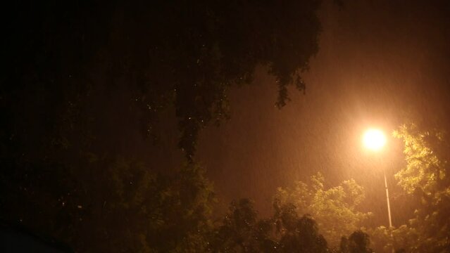 rain at night