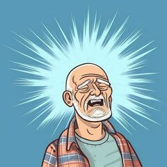 Man with heat stroke. Sunstroke! Dangerous summer heat!.
