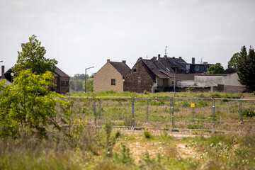 Fototapeta na wymiar Abandoned village of Manheim near Open pit Hambach lignite mine