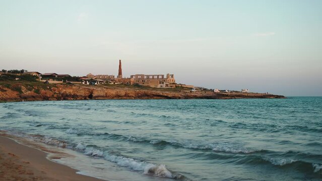 Abandoned industrial building near the sea
