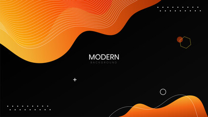 Modern background with orange and black background Premium Vector