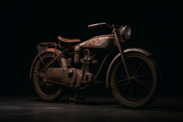 Fototapeta na wymiar Vintage bike with no background. Generative AI