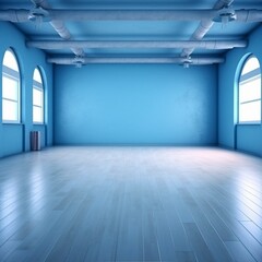 Empty studio background blue 