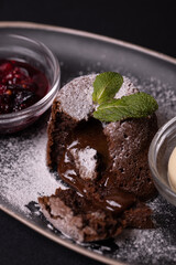 Vertical shot of a lava cake