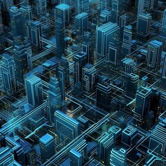 Futuristic city grid pattern