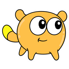 Simple illustration of a cute dog-shaped creature against a white background