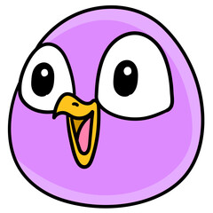 Colorful vector illustration of a cute cartoon bird