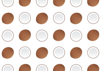 Coconut Seamless Pattern Background. Vector Illustration.