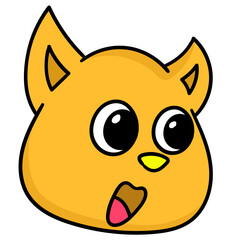 Colorful vector illustration of a cute cartoon animal face
