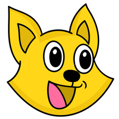 Colorful vector illustration of a cute cartoon fox face