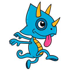 Colorful vector illustration of a cute dragon