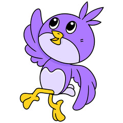 Colorful vector illustration of a purple bird