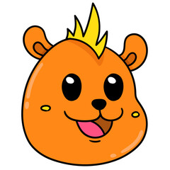 Colorful vector illustration of a cute bear face