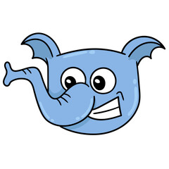 Vector of long nosed proboscis elephant isolated in white background