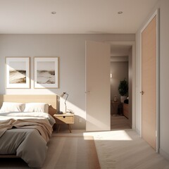 apartment comfortable bedroom, ai generative