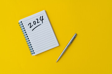 New year 2024 goals list notebook