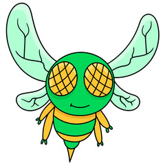 Creative illustration of a fly isolated on a white background