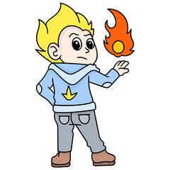 Vector of a cartoon doodle over a white background