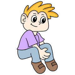 Vector of a cartoon doodle over a white background