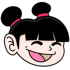 Vector of a cartoon doodle of a girl's face