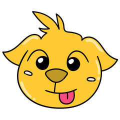 Vector of a cartoon dog's face over a white background